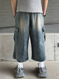 Salt Washed Bermuda Cargo Denim