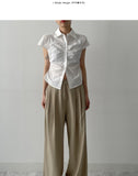 Log High Waist Wide Slacks