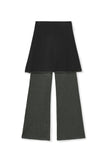 TWO-TONE LAYERED TIED SKIRT PANTS