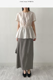 [SS] Bocashi Button Long Skirt