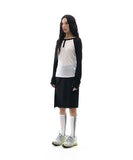 Button Slit Track Skirt