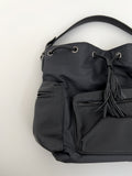 Multi twill leather bucket bag