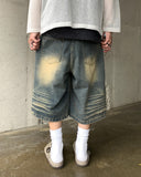 Vintage Sand Crease Bermuda Denim