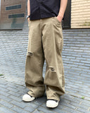 Damage Cotton Curved Pants