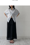 Silky Roll-up Overfit Short Sleeve Shirt