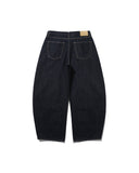 Panelled Barrel Denim Pants - Indigo