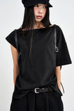 Off-shoulder boxy T-shirt