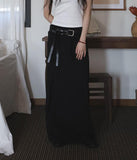 Tie banding long skirt