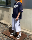 NAVY Embroidered Bermuda Pants