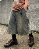 Vintage Double Knee Bermuda Banding Denim
