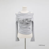 Sieta Lettering Off-Shoulder T-Shirt