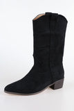 Simple suede middle boots
