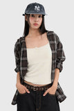 Bear Wrinkle Check Hood Shirt