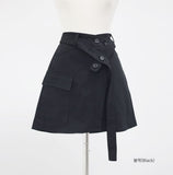 Manir Button Belt Skirt