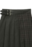 VINTAGE CHECK WRAP PLEATS SKIRT