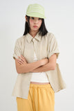 Pastel check cropped short-sleeve shirt