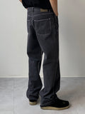 Reverse Cutting Black Denim