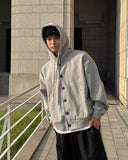 Rud double-button hooded zip-up