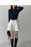 Culotte Wide Denim Shorts