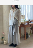 Pleated Strap Loose Fit Blouse