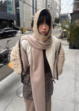 HOOD WOOL BUTTON SCARF