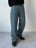 Dark Blue Wide Denim