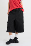 Rough-cut Bermuda shorts