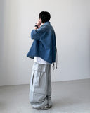 Gradient Denim Half Shirt