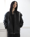 Leather padded jumper