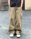 Damage Cotton Curved Pants