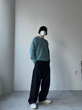 Two-Tuck Raw Wide Denim
