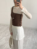 Button One-Shoulder Ribbed Vest