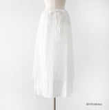 Pins embroidered layered skirt