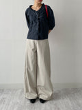 Frill V-neck Three Quarter Blouse
