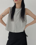 [Nylon ver.] Two-button sleeveless blouse