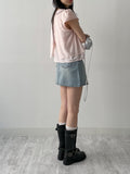 Plain layered short sleeve blouse (2C)