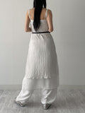 Wrinkle Bustier Layered Long One Piece