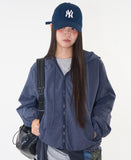 Loop check hoodie zip-up jumper