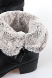 Rabbit fur boucle boots