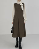 Mychel sleeveless pleated long one piece