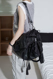 black bucket backpack