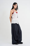Lace gauze frill sleeveless