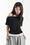 SLANT BUTTON TEE