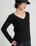 Destroy v-neck knit