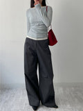 Layered Shirring Boat Neck T-Shirt
