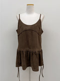 Frilled Suede Bustier
