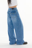 Back pocket flare denim pants