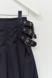 (W) Part Pin Striped Skirt Pants