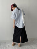 [unisex] F-Striped Overfit Short Sleeve Shirt
