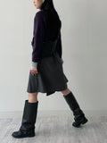 Unbalance Stripe Midi Skirt